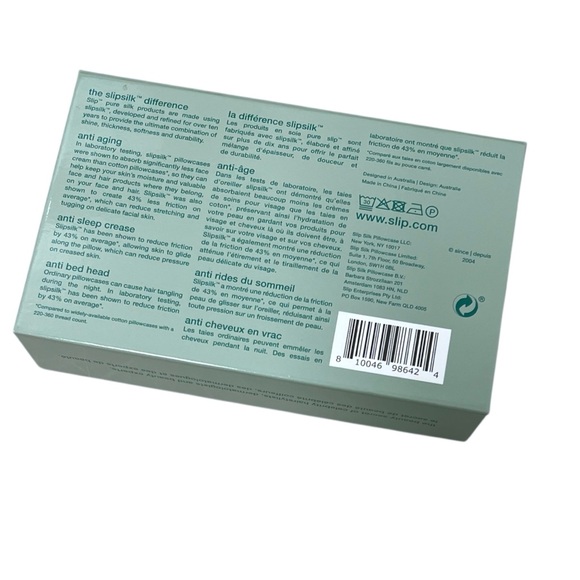 New Slip Pure Silk Queen Size Invisible Zip Pillowcase Pistachio - Picture 3 of 4